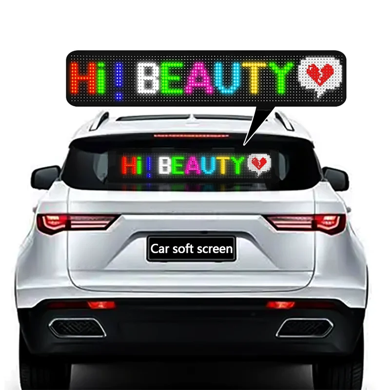 Dynamic Led USB Display Car Sign Sticker App Control Text Smart Display Bluetooth Flexible LED Screen For Car Shop
