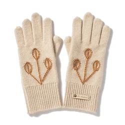 2021 new design factory direct sale elegant top grade cashmere household gloves with hand embroidery