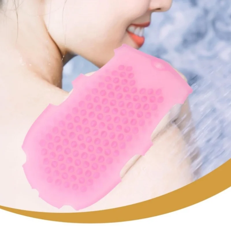 Double-Sided Silicone Bath Brush 85g Opp Bag Essential Oil Body Scrubber and Shower Glove Exfoliating Body Brush for Spa Use