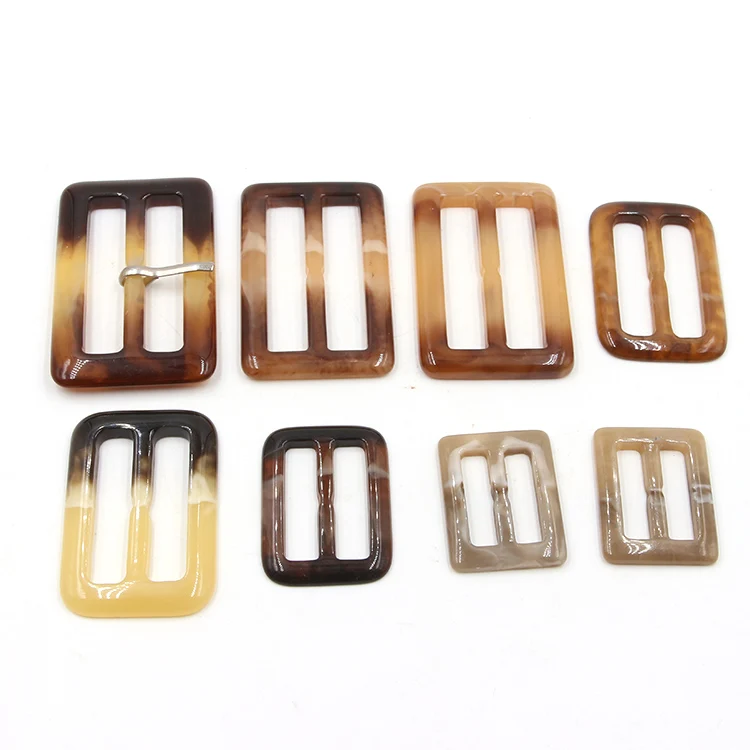 50% Off Wholesale Acetate Acrylic Square Rectangle Swimwear Buckle Custom Women Bikini Tortoiseshell Resin Acrylic Buckles