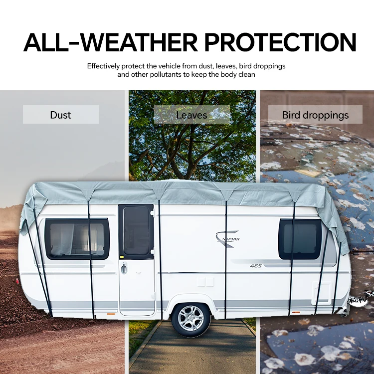 HOMFUL Europe Waterproof Tailored Travel Utility Trailer Covers RV Accessories Foldable Caravan Rv Roof Top Trailer Covers