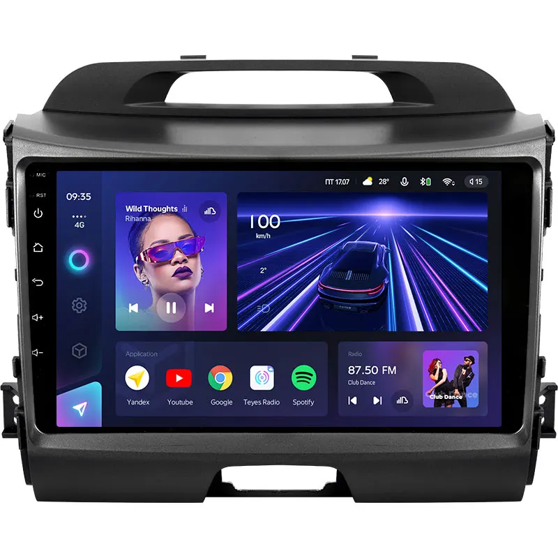 Автомагнитола TEYES CC3 стерео-система под управлением Android с видеоплеером GPS Навигатором без dvd для Kia Sportage типоразмер 2