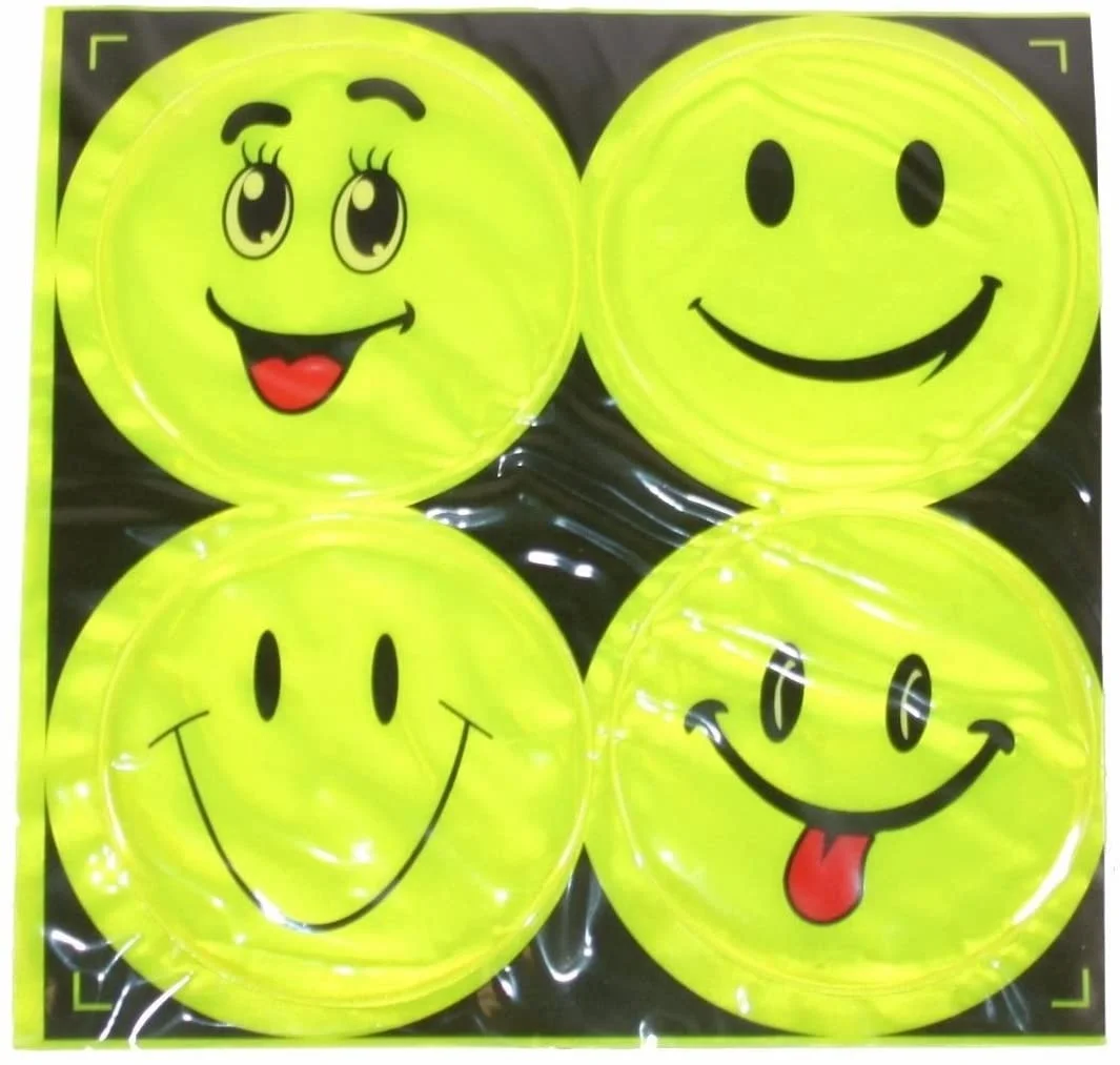 New Wholesale Reflective sticker smile face,motorcycle sticker,Be seen Be safe