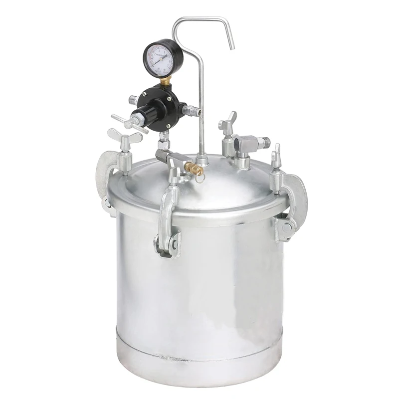 2 Gallon - (8 Liter) Pressure Pot Paint Tank with Regulator Pressure Gauge for Large Volume Painting and Autobody