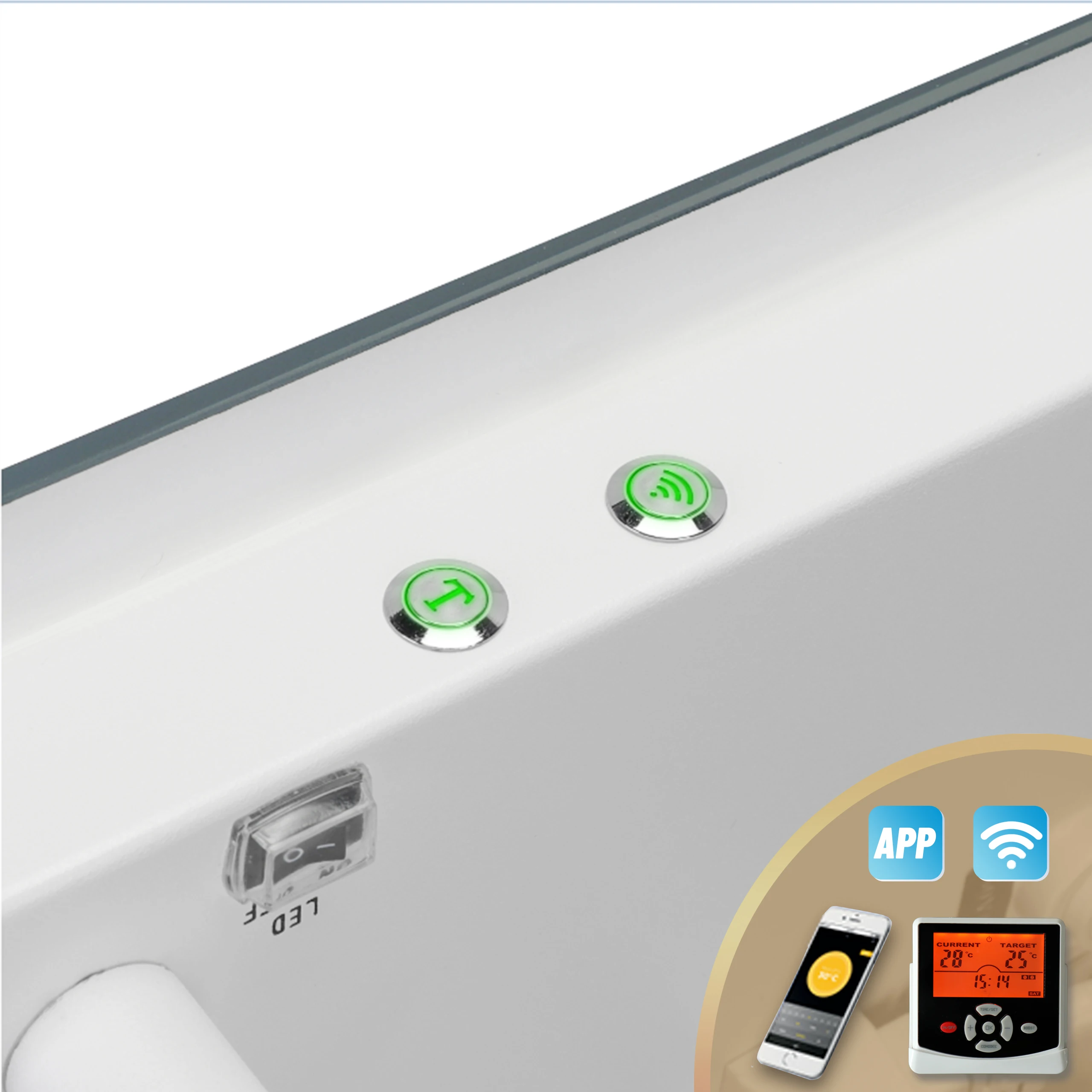 Умное стекло Tuya настенное зеркало электрический подогреватель панели с Wi-Fi работает