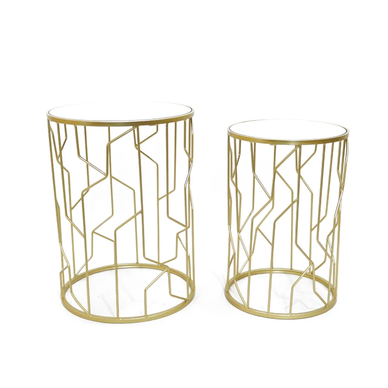 Modern Marble Glatable Set Top Outdoor End Side Table Set Speakers Living Room Furniture Mirror Coffee Tables Nested Metal Gold