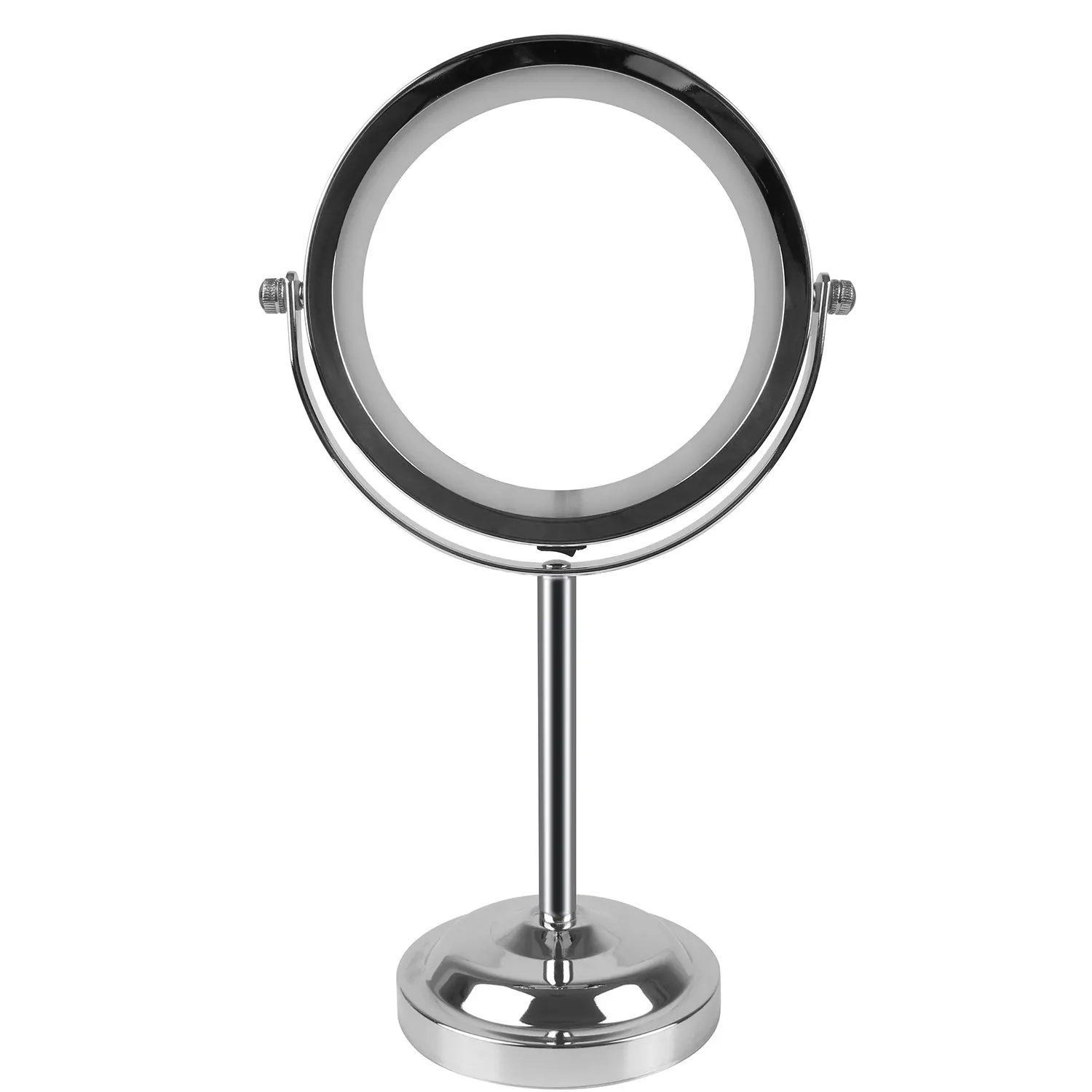2022 Amazon Hot Saleling 360 Degree Rotation LED Makeup Mirror Double Sided Round 3X Magnification LED Lighted Mirror