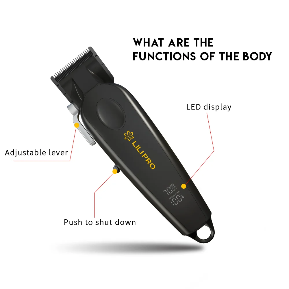 LILIPRO L51M51 Professional Hair Clippers BLDC Motor Cordless Barber Hair Cutting Kit Clippers Blades with Charging Base