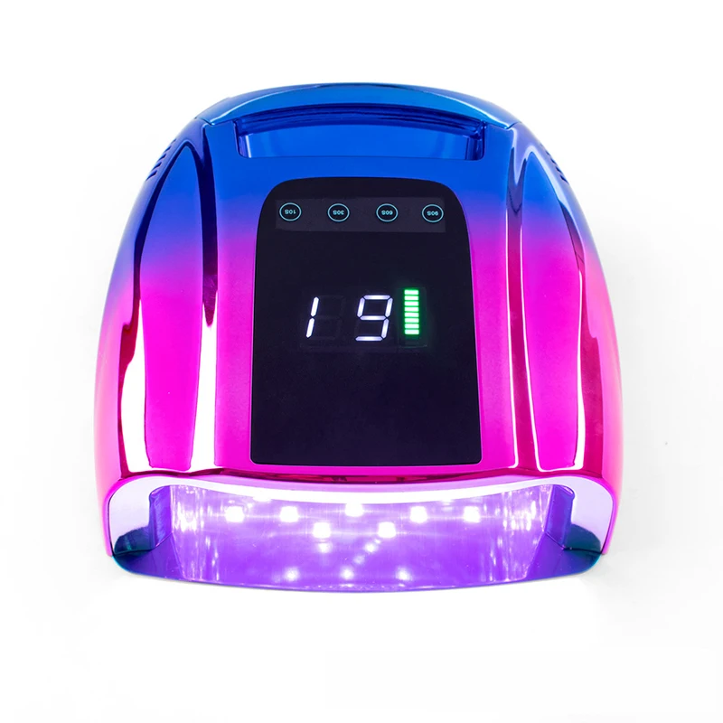 2022 New Nail Lamp Rechargeable with Handle Red Light Gel Lacquer Dryer UV Light for Nails Cordless 96w Nail UV LED Lamp