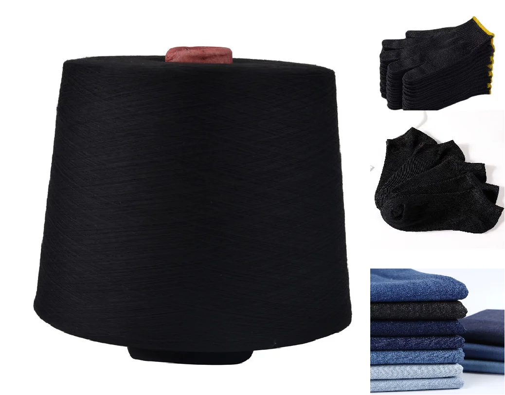High Quality raw white black tc 65 35 weaving yarn NE6S/1 thick yarn for weaving