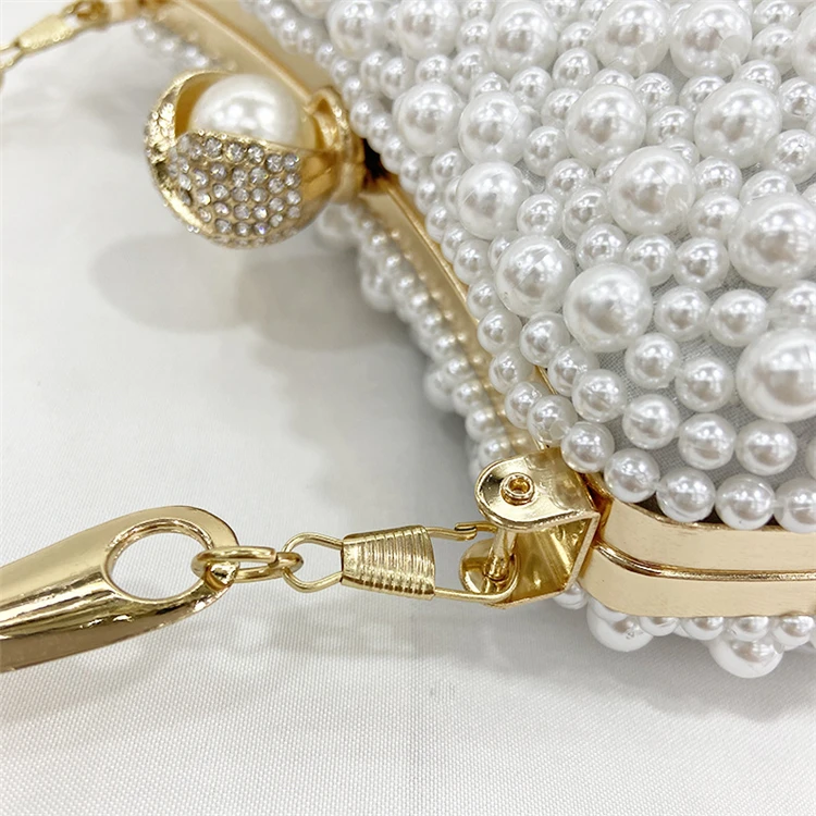 Bolsos De Noche Wedding Hand Pearl Purse Rhinestone Clutch Purses Beaded Party Bags Luxury Women Clutch Bag Evening Bags