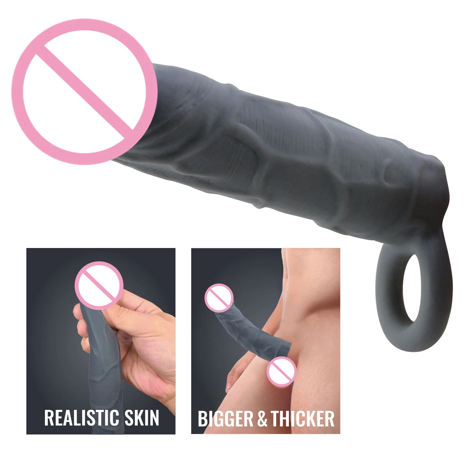 Soft Liquid Penis Sleeve Male Penis Enlarger Penis Sleeve Dildo Lengthen Sleeve