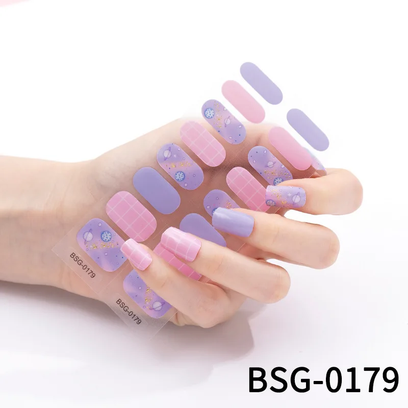 172 Designs Beach Vacation 3D Semi cured Gel Nail Sticker Easy DIY Flower Nail Polish Gel Nail Wrap