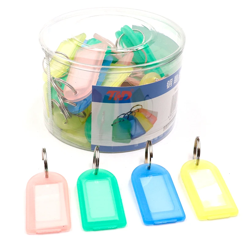 Luggage ID Label Name Key Tags Plastic Keychains Key Tag With Split Ring Keyring