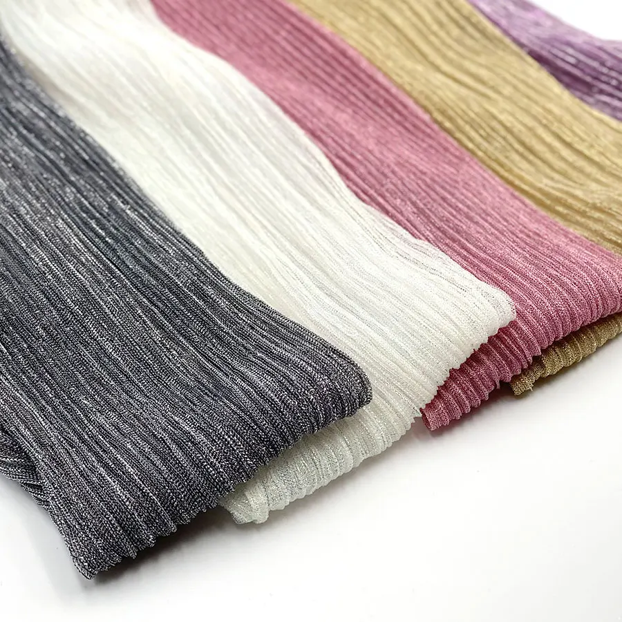 Garment materials stripe wholesale dress dancing crepe pleated tulle jersey knitted moonlight fabric