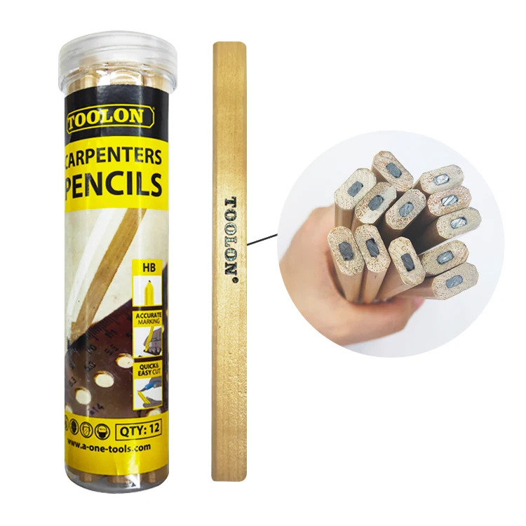 Manufacturer Wholesale Carpenter Pencil Wood Hard Lead Bulk Multi Tool Customized Logo Red/Blue For Construction