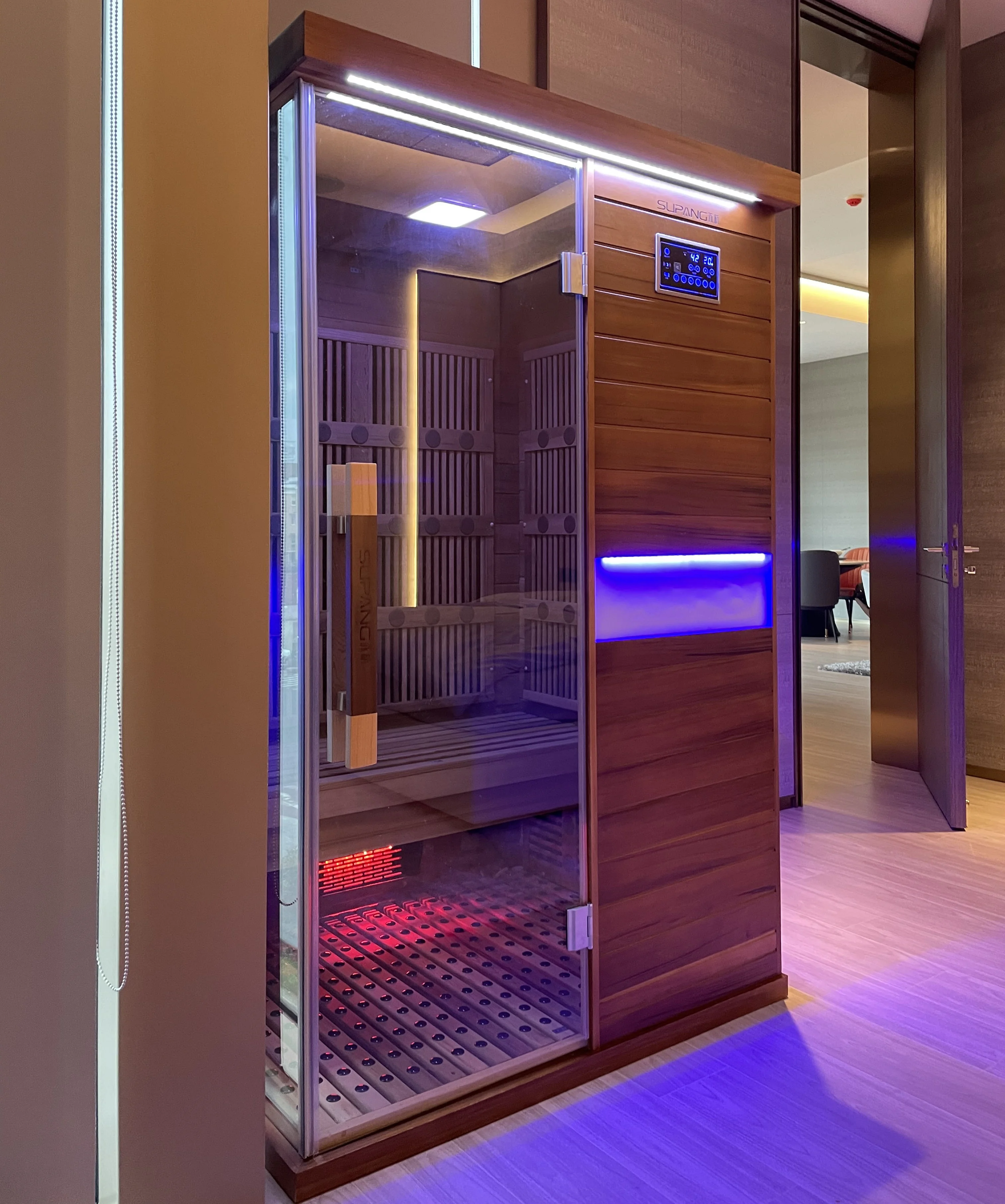 2 человека озона vapor инфракрасная сауна с красным светом сборный углеродного волокна нагреватель баня