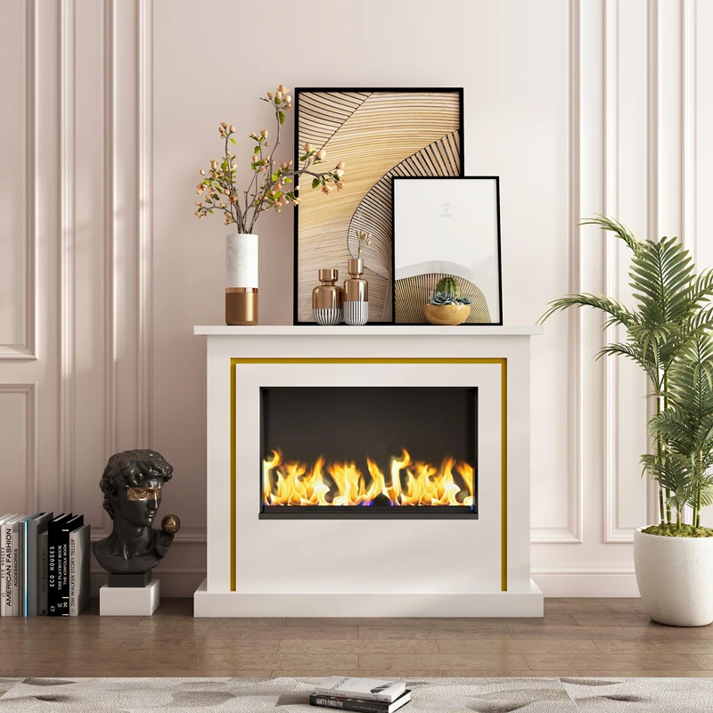 1200mm Living Room 3d Water Vapor Fireplace Marble Stone Panels Led Fireplace Tv Stand