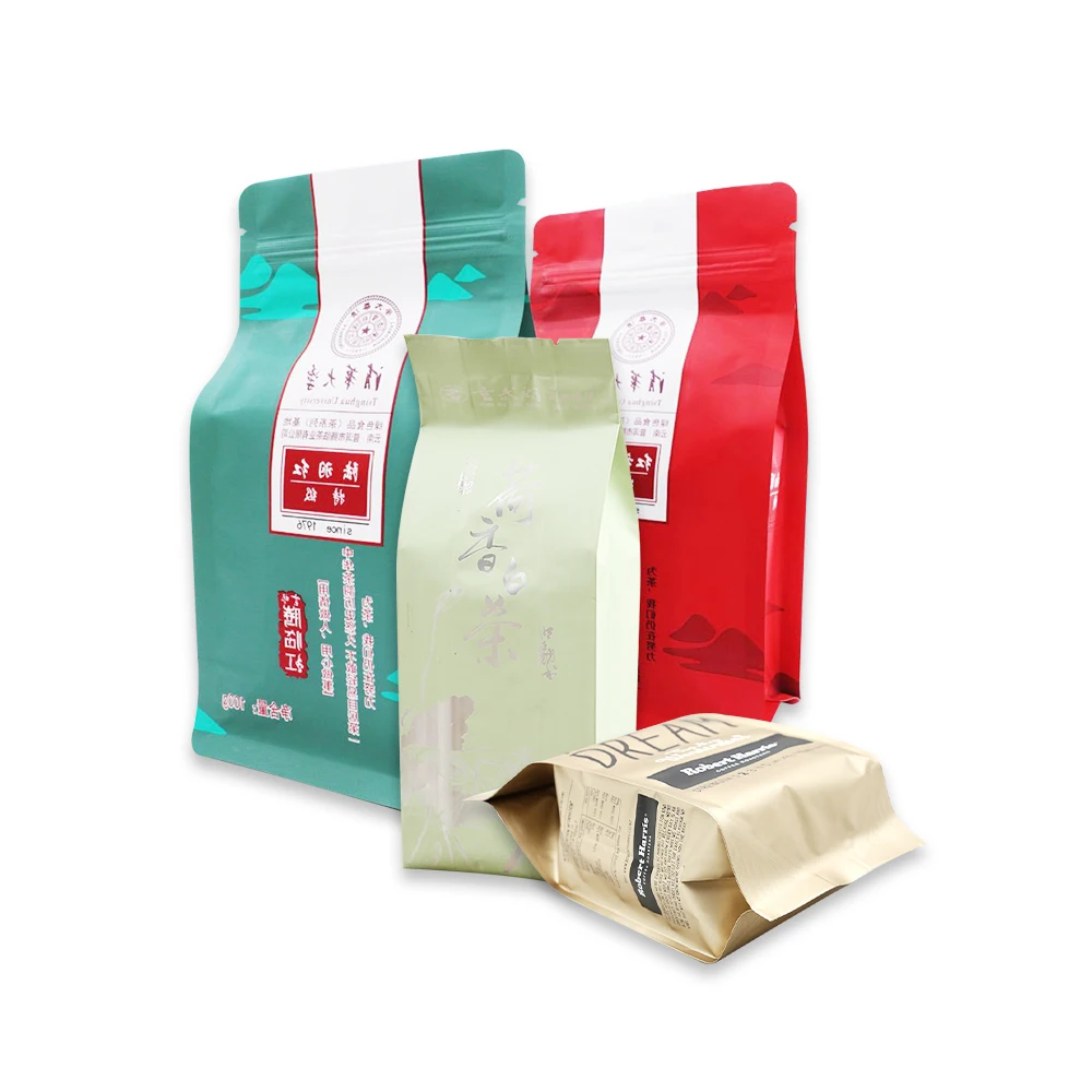 coffee packing aluminum foil coated white paper pouch with aroma valve