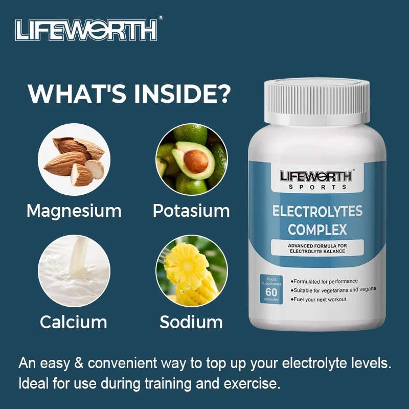 LIFEWORTH Post Workout Electrolyte Capsules with Vitamin D Endurance Sports Nutrition Running Supplements