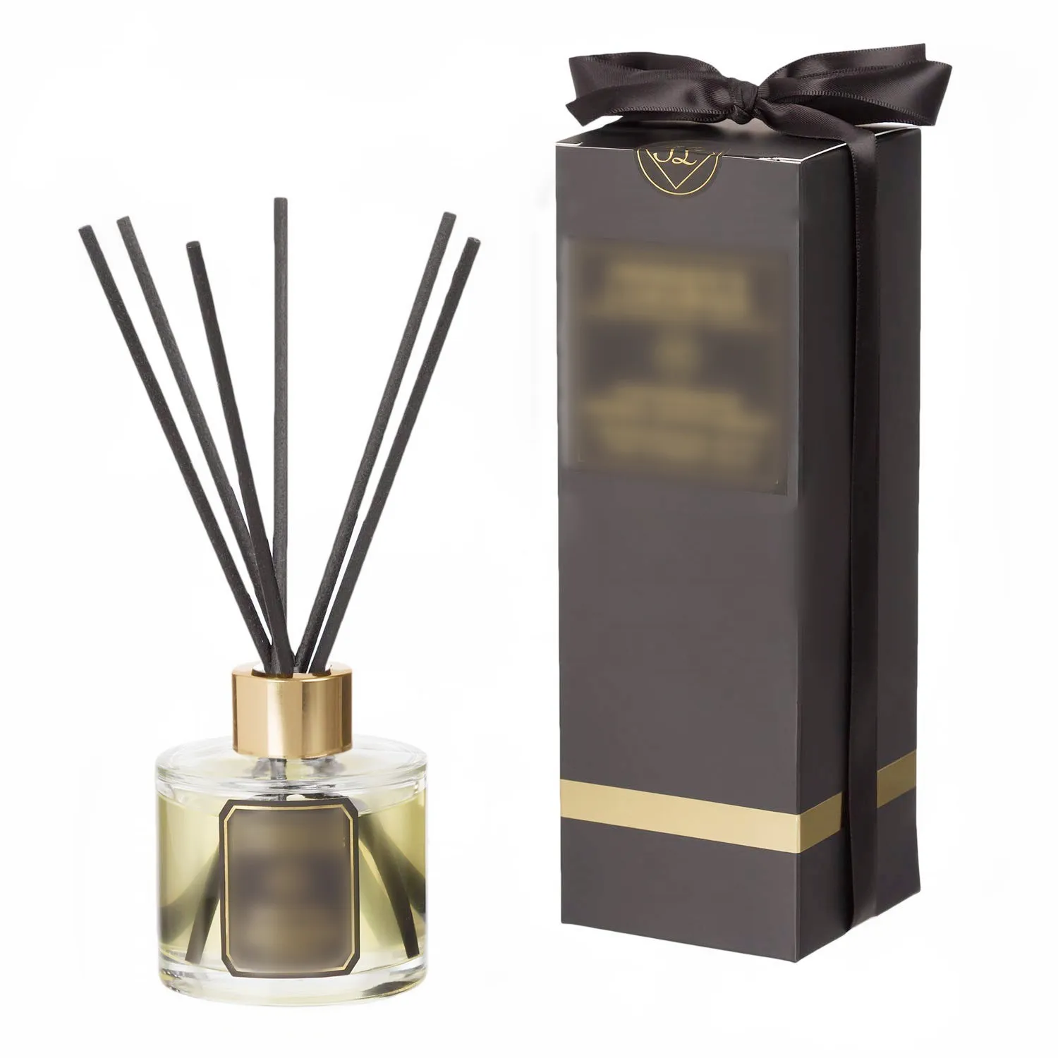 Private Label Luxury 100ML Crystal Infused Decorative Glass Bottle Reed Diffuser