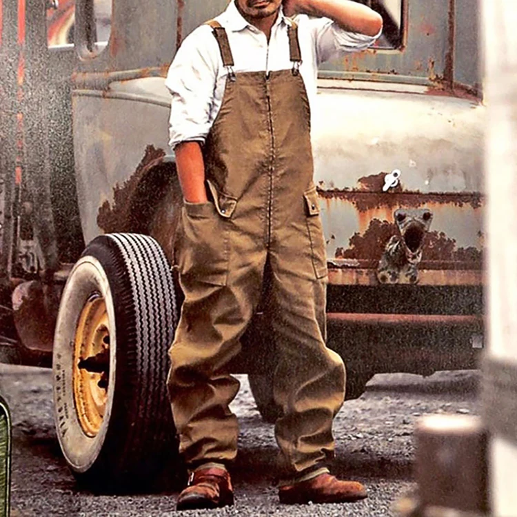 Hot Sale Mechanical Factory Cargo Pants Loose Large Size Work Wear Overall for Men