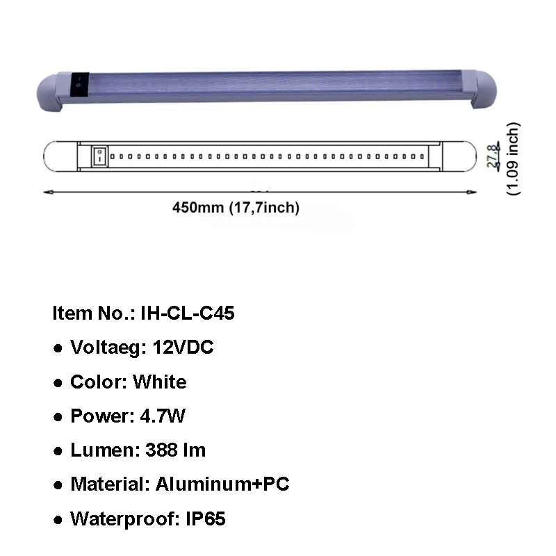 12V RV boat LED swivel ceiling dome interior linear engine room marine led light