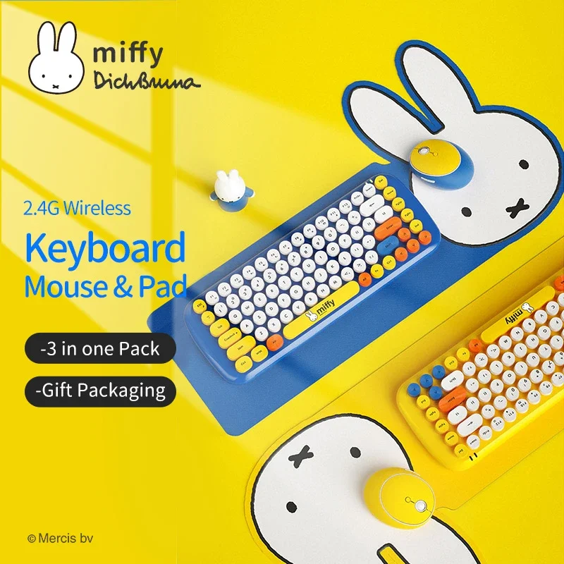 Miffy global hot sale three-piece mouse and keyboard pad set gaming mouse and keyboard and mouse mouse and keyboard gamer