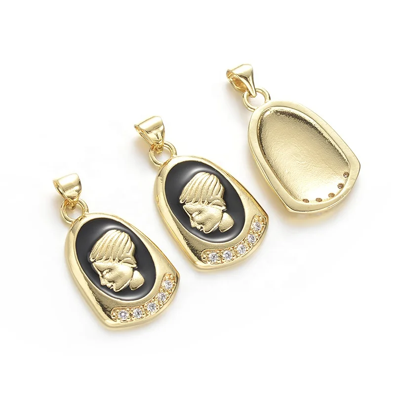 Cliobeads 18k Gold Plated Custom Jewelry Elephant Enamel Blue Eye Heart Charms Pendant For Necklace Making