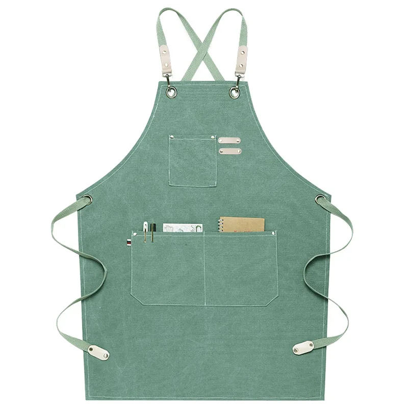 Wholesale Custom Logo Plain Cotton Polyester Waterproof Chef Cafe BBQ Food Cooking Cleaning Bib Aprons Kitchen Apron