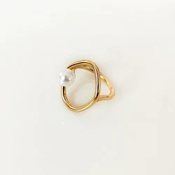 Round Irregular Gold Rings for Women Dainty Faux Pearl Ring Minimalist Rings Jewelry Wholesale Romantic Gifts