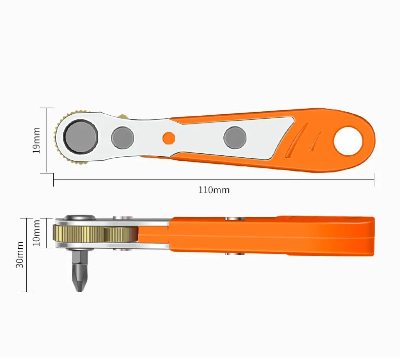 Forward and reverse screwdriver ratchet right angle turning wrench cross slotted hand screwdriver