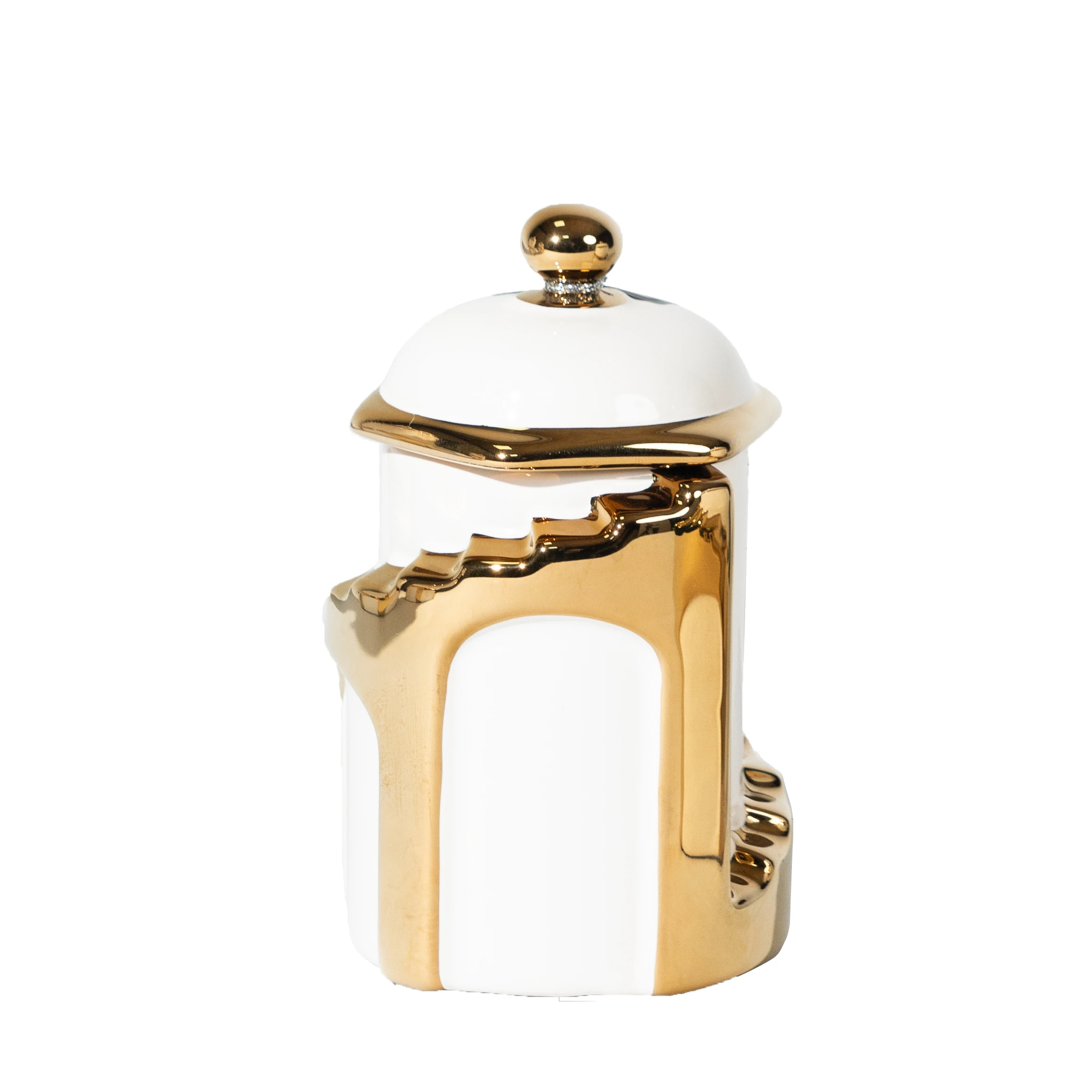 Wholesale ceramic tea storage jars Gold plating Storage ceramic Container for Coffee jars