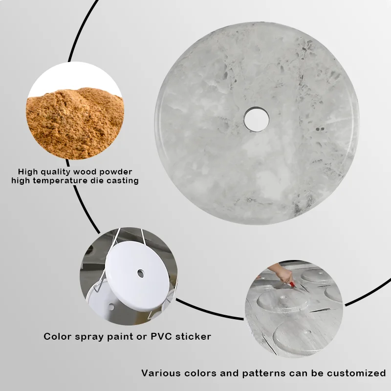 2024 Custom color size OEM ODM new material Eco-friendly wooden stand round fan base wheels parts counterweight