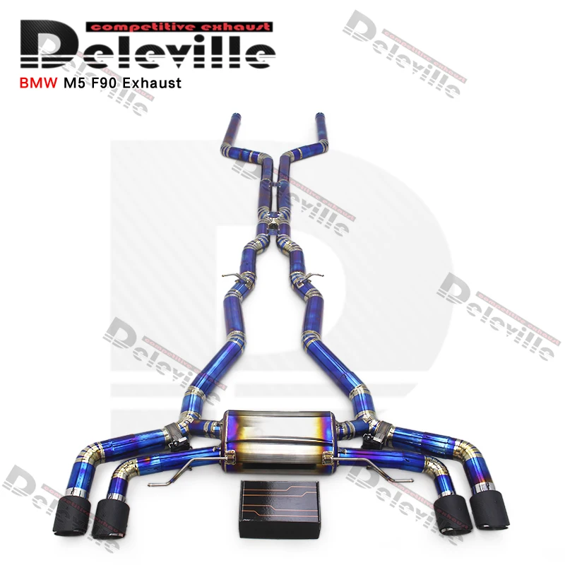 Выхлопные трубы Valvetronic из титана Catback для BMW M5 F90 4 T 2018-2023 выхлопные наконечники углеродного волокна