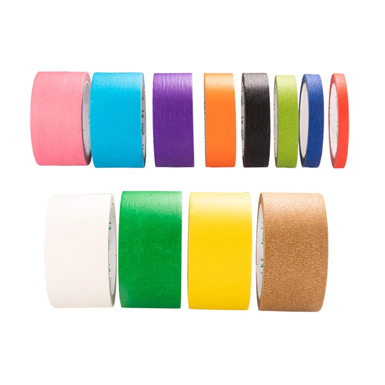 High Quality Single Sided Crepe Paper Tape with Strong Adhesive Heat Resistant Red Car Spray Masking Tape
