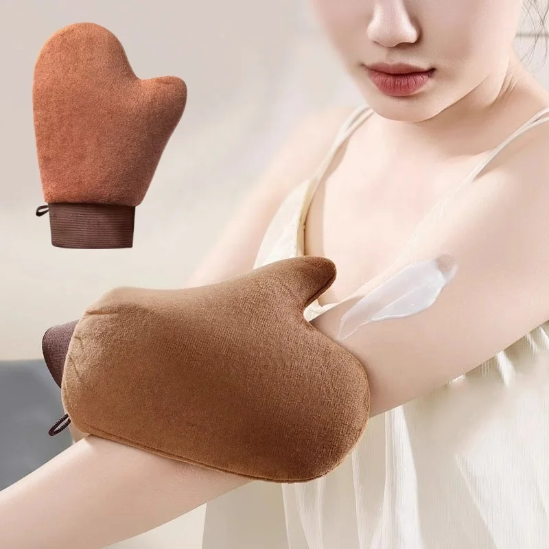 Waterproof Tanning Oil Glove Sunless Tanning Applicator Body Flocking Mitts Essential Oiling Tool Sunbathing Glove Applicator