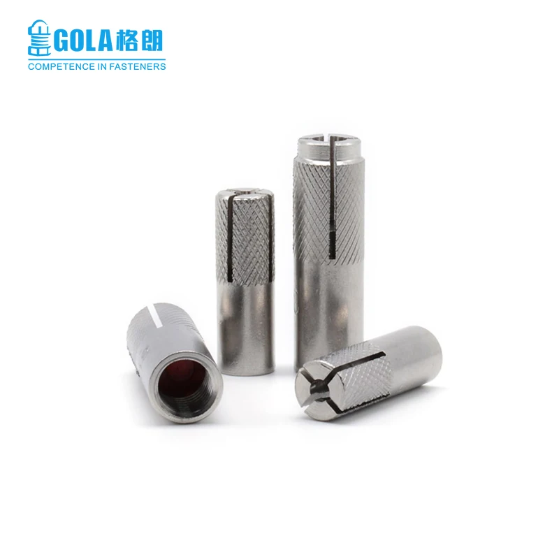 Din Standard 304 316 Stainless Steel Plug Knurled Expansion Drop In Anchor Bolt