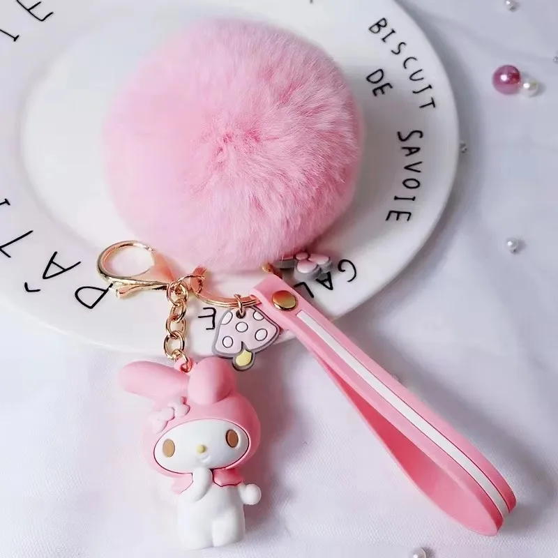 Cute Anime My Melody Keychain Kawaii Cartoon cinnamoroll Frog Pudding Dog Penguin Women Bag Pendant Key Chain