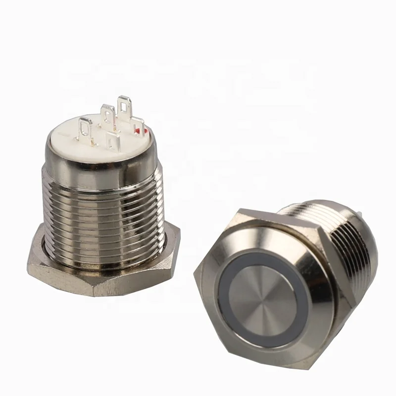 Factory supply illuminated Multiple color Metal Push Button LED Switch Witch CE And RoHS
