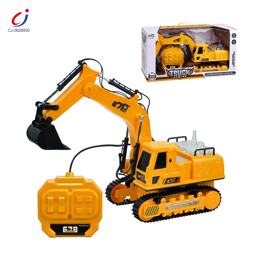 Top Selling Cheap Musical Wireless Remote Control Excavator Miniature Toy Truck with Light