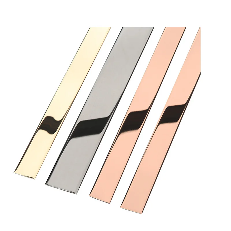 Tile Corner Trim Stainless Steel Wall Flat Decorative Strips Stainless Steel Tile Trim For Wall Decoration