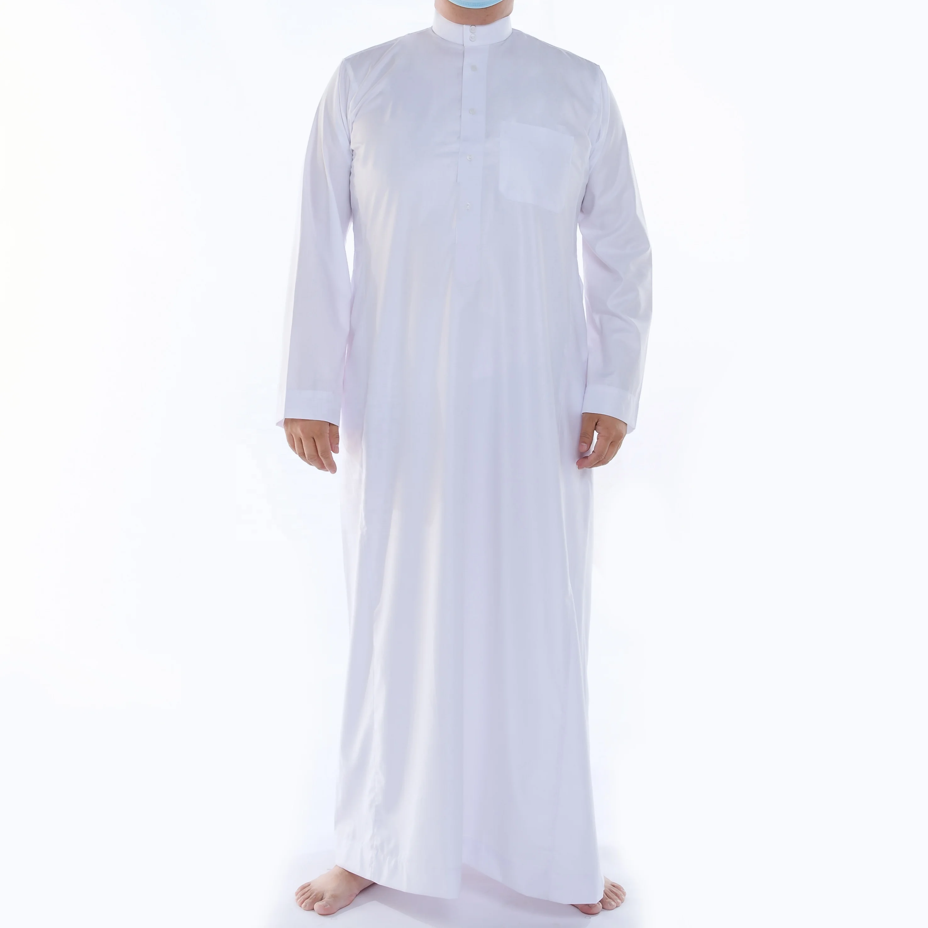 Long Silk Nightgown  White Boski Cloth For Arabian Soiree Dress Robe Lighting