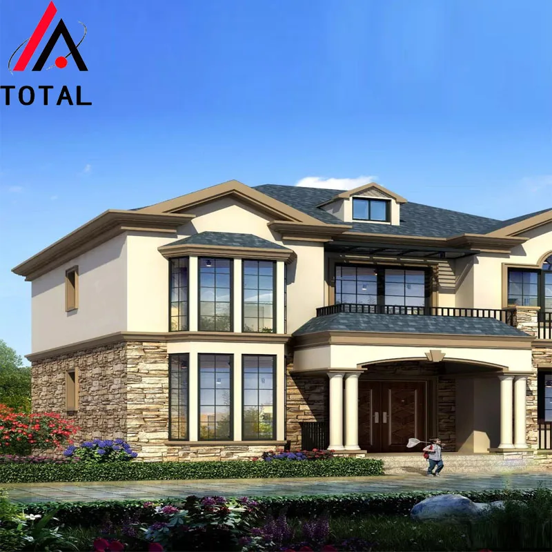 2019 New Design Customized luxury light steel structure villa passive prefab modern house