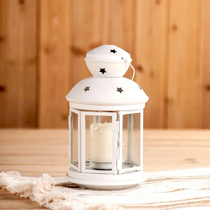 Outdoor iron candlestick wind lamp, floor mounted windshield lamp