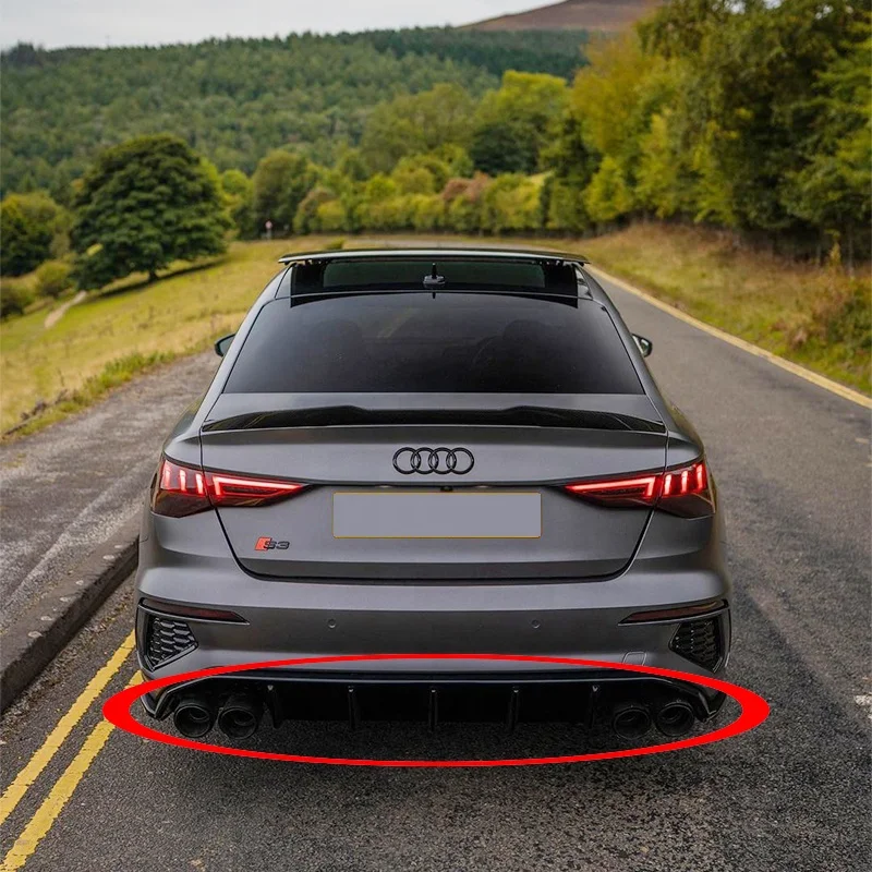 AUDI A3 S3 RS3 Limousine 8Y Sedan Carbon fiber rear bumper rear diffuser quad exhaust tailpipe exhaust pipe