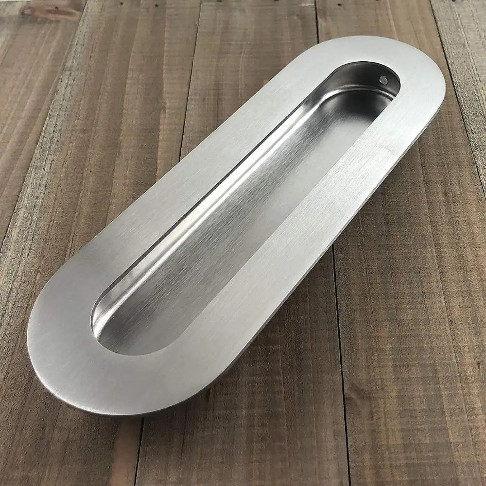 Hidden cabinet handle brush silver kitchen recessed door handle