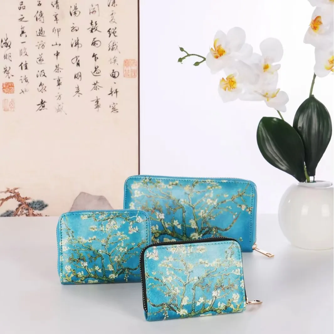New Van Gogh Apricot Blossom Oil Painting Storage Bag Card Bag Digital Print Customizable Pattern