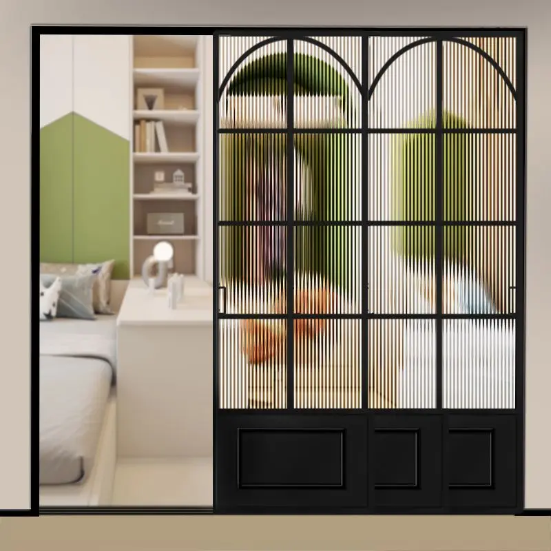 All Decoration Interior Noiseless casement Aluminum slim Frame Glass folding Track Sliding Glass Stacking interior Sliding Doors