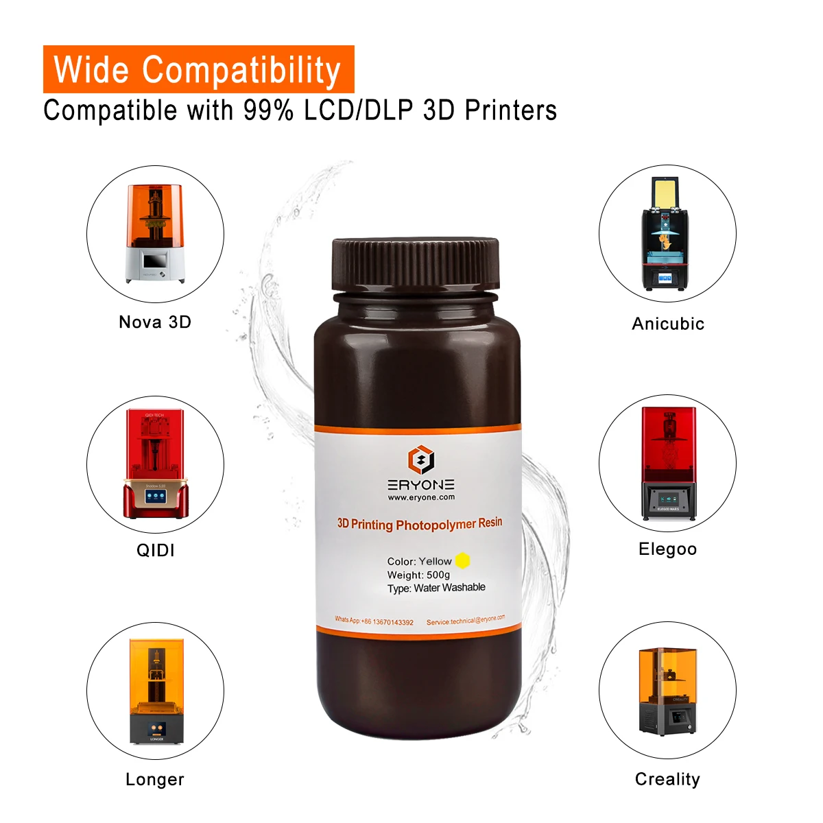 Eryone 3D Printing Water Washable Resin 405nm resin 3d printing castable resin for 3d printer